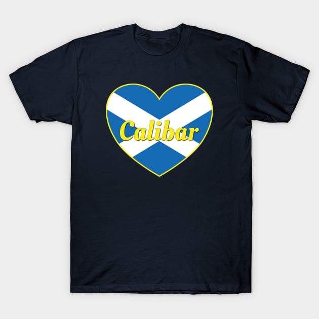 Calibar Scotland UK Scotland Flag Heart T-Shirt by DPattonPD